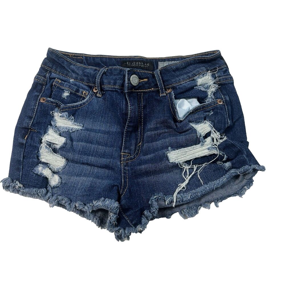 Aeropostale High Waisted Shorty Distressed Cut Off Jean Shorts Women's Size 4